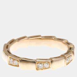 Bvlgari 18K Rose Gold and Diamond Serpenti Viper Band Ring EU 52