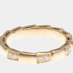Bvlgari 18K Rose Gold and Diamond Serpenti Viper Band Ring EU 52