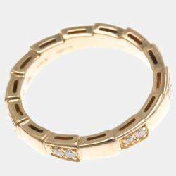 Bvlgari 18K Rose Gold and Diamond Serpenti Viper Band Ring EU 52