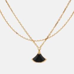 Pre Owned Bvlgari Divas' Dream Onyx 18k Rose Gold Bracelet M/L