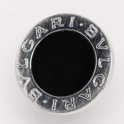 Bvlgari Onyx Inlay 18K White Gold Circular Ring Size 53