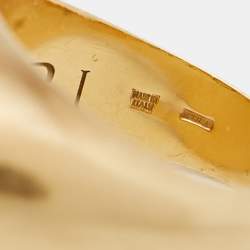 Bvlgari Cabochon 18kt Yellow Gold Ring Size 55