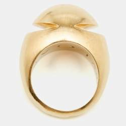Bvlgari Cabochon 18kt Yellow Gold Ring Size 55