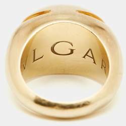 Bvlgari Cabochon 18kt Yellow Gold Ring Size 55