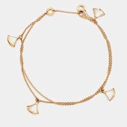 Pre Owned Bvlgari Divas' Dream Mother of Pearl 18k Rose Gold 4 Motif Bracelet