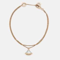 Pre Owned Bvlgari Divas' Dream Mother of Pearl 18k Rose Gold Bracelet SM