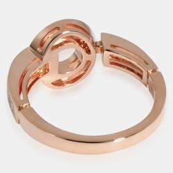 Bvlgari 18K Rose Gold and Diamond Bvlgari Bvlgari Band Ring EU 51