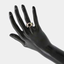 مملوكة مسبقًا Bvlgari 18K Yellow Gold and Stainless Steel Tubogas Band Ring EU 48