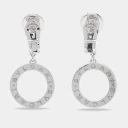Bvlgari Bvlgari Bvlgari Onyx 18k White Gold Dangle Earrings