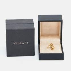 Pre Owned Bvlgari B.zero1 Diamond 18K Yellow Gold Dangling Barrel Ring Size 50