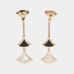 Bvlgari Divas' Dream Onyx Mother of Pearl 18k Rose Gold Dangle Earrings