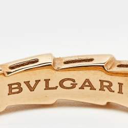 Pre Owned Bvlgari Serpenti Viper 18k Rose Gold Band Ring Size 51