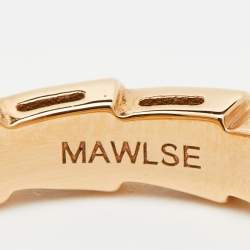 Pre Owned Bvlgari Serpenti Viper 18k Rose Gold Band Ring Size 51