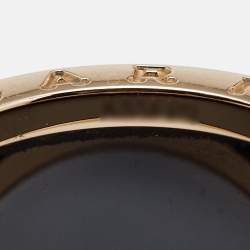 Bvlgari B.Zero1 Black Ceramic 18k Rose Gold 4-Band Ring Size 54
