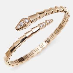 Bvlgari Serpenti Viper Diamond 18k Rose Gold Bracelet 15