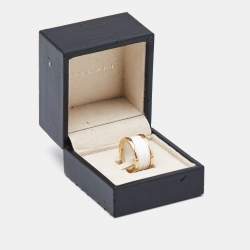 Bvlgari B.Zero1 4-Band White Ceramic 18k Rose Gold Ring Size 51