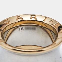 Pre Owned Bvlgari B.Zero1 Anish Kapoor 18K Rose Gold & Steel Band Ring Size 53