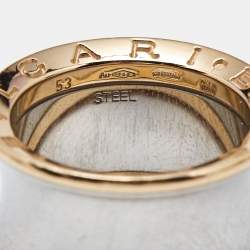 Pre Owned Bvlgari B.Zero1 Anish Kapoor 18K Rose Gold & Steel Band Ring Size 53