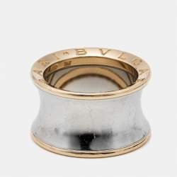 Pre Owned Bvlgari B.Zero1 Anish Kapoor 18K Rose Gold & Steel Band Ring Size 53