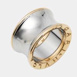 Pre Owned Bvlgari B.Zero1 Anish Kapoor 18K Rose Gold & Steel Band Ring Size 53