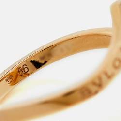 Bvlgari Gelati Mother of Pearl Diamond 18K Rose Gold Cocktail Ring Size 56