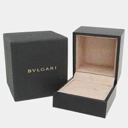 Bvlgari 18K Pink Gold Double Logo Diamond Band Ring EU 53