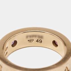 Bvlgari Roman Sorbets Amethyst Tourmaline Diamond 18k Rose Gold Ring Size 49