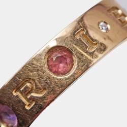Bvlgari Roman Sorbets Amethyst Tourmaline Diamond 18k Rose Gold Ring Size 49