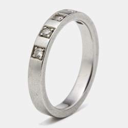 Bvlgari MarryMe Diamonds Platinum Wedding Band Ring Size 55