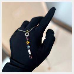 Bvlgari 18K White Gold Multicolor Gemstone Divas’ Dream Pendant Necklace