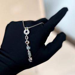 Bvlgari 18K White Gold Multicolor Gemstone Divas’ Dream Pendant Necklace