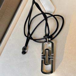 Bvlgari 18K White Gold and Diamond Paper Clip Necklace