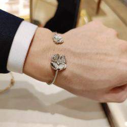 Bvlgari 18K White Gold Diamond Fiorever Bracelet 
