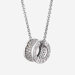 Bvlgari 18K White Gold and Diamond B.zero1 Spring Pendant Necklace