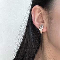 Bvlgari 18K Rose Gold Diamond Serpenti Snake Earrings