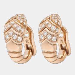 Bvlgari 18K Rose Gold Diamond Serpenti Snake Earrings