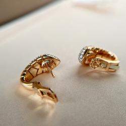 Bvlgari 18K Rose Gold Diamond Serpenti Snake Earrings