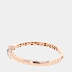 Bvlgari 18K Rose Gold and Diamond Serpenti Seduttori Cuff Bracelet