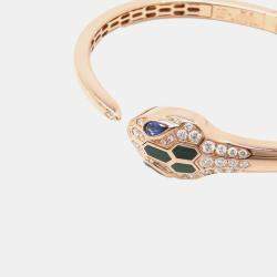 Bvlgari 18K Rose Gold and Diamond Serpenti Seduttori Cuff Bracelet