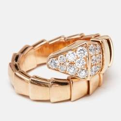 Bvlgari Serpenti Viper Diamonds 18k Rose Gold Ring M