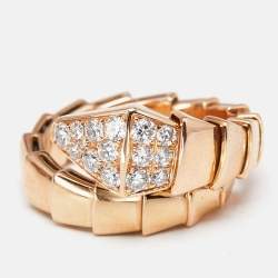 Bvlgari Serpenti Viper Diamonds 18k Rose Gold Ring M