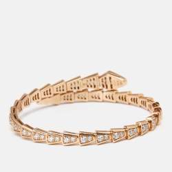 Bvlgari Serpenti Viper Diamonds 18k Rose Gold Bracelet M