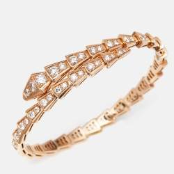 Bvlgari Serpenti Viper Diamonds 18k Rose Gold Bracelet M