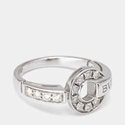 Bvlgari Bvlgari Diamonds 18k White Gold Ring Size 51