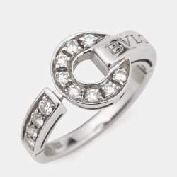 Bvlgari Bvlgari Diamonds 18k White Gold Ring Size 51