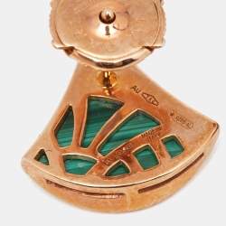 Bvlgari Divas' Dream Malachite Diamond 18k Rose Gold Stud Earrings