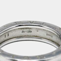 Bvlgari B.Zero1 1-Band 18k White Gold Ring Size 53