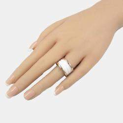 Bvlgari 18K Rose Gold and Ceramic B.Zero1 Band Ring EU 53