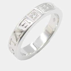 Bvlgari 18K White Gold and Diamond Bvlgari Bvlgari Band Ring EU 51