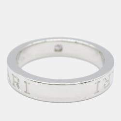 Bvlgari 18K White Gold and Diamond Bvlgari Bvlgari Band Ring EU 51